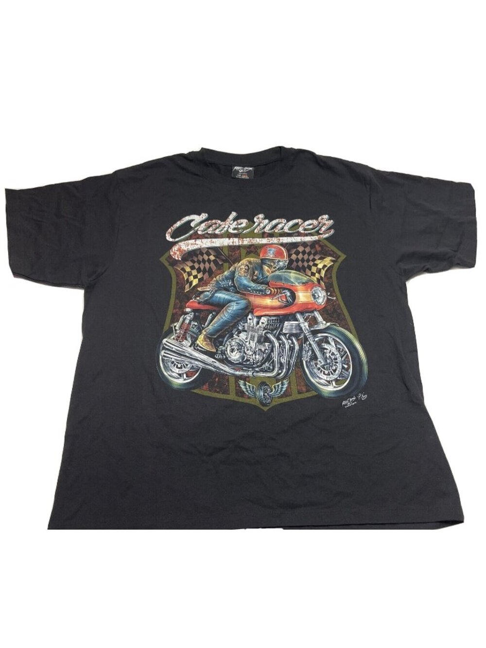 Rock Chang Cafe Racer Black Double Sided Motorcycle T Shirt Mens Size XXL